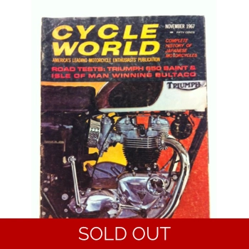 Cycle World Magazine November 1967 - Triumph and Bultaco Tests